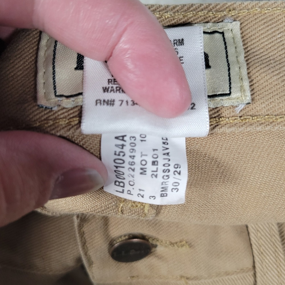 LL Bean Classic Fit Pants Mens 30x29 Khaki Tan 100% Cotton Straight Leg Twill - Picture 12 of 14